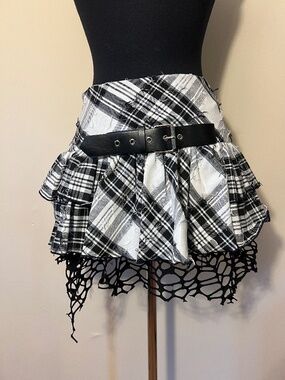 Dark in Love Punk Plaid Mini Skirt